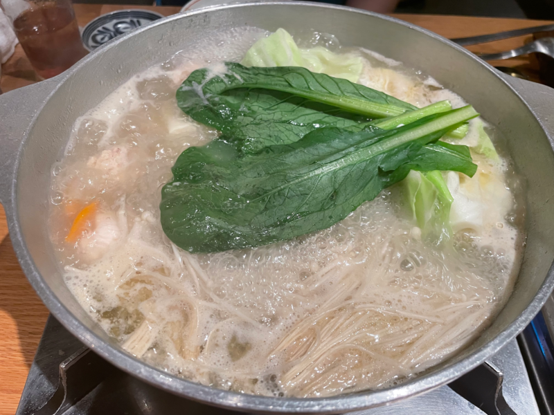 橙の水炊きの野菜